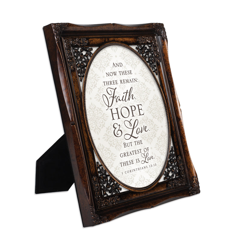 Faith Hope and Love Burlwood 8 x 10 Photo Frame