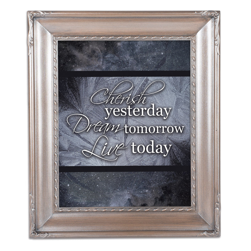 Dream Tomorrow Live Today Silver Greybrush 8 x 10 Rope Trim Wall And Tabletop Photo Photo Frame