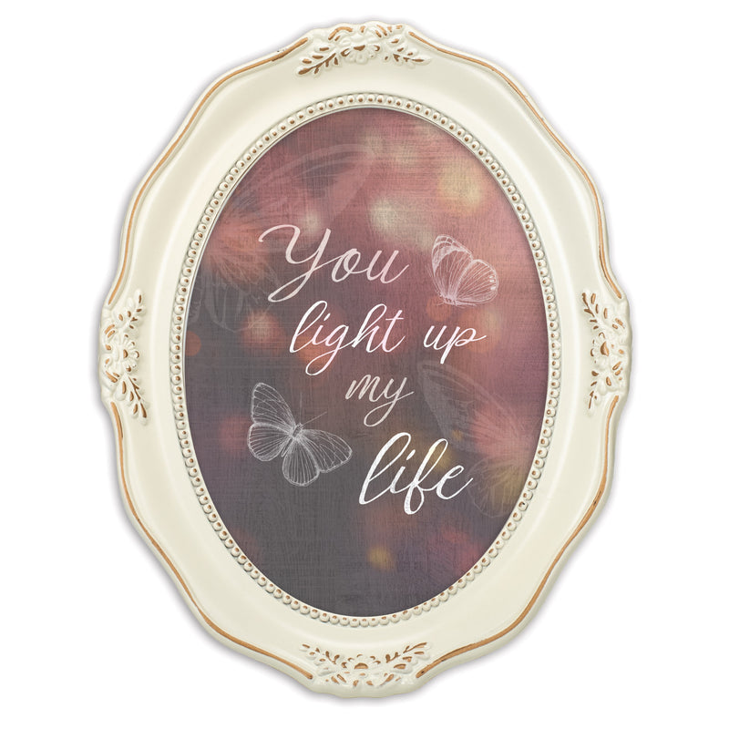 You Light Up My Life Ivory 5 x 7 Oval Wall And Tabletop Photo Frame